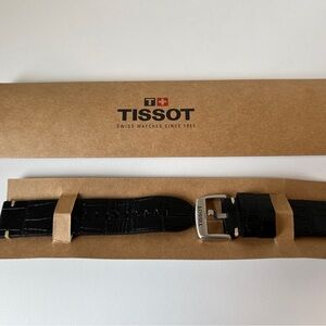 Tissot Official T852046775 22mm Lug Black Leather Watch Strap Band